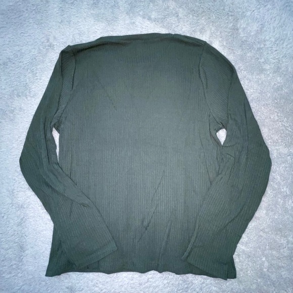 Splendid Olive Green‎ Ribbed Long Sleeve Top Womens XL/EG Casual Tee - Picture 7 of 8